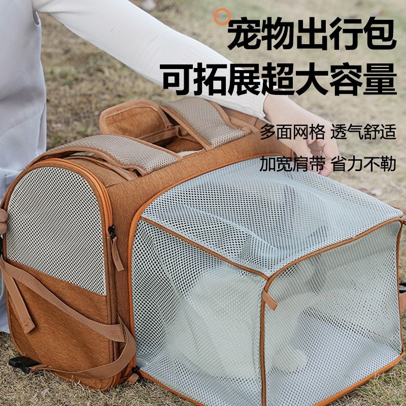 猫咪外出包可拓展透气便携大空间猫包车载宠物背包扩展宠物背包图2