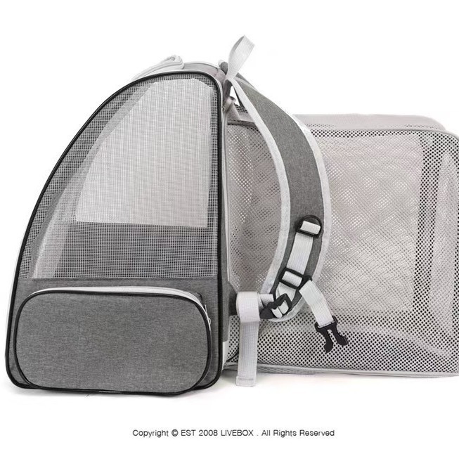 宠物外出包 大空间四季通用 双肩猫包 透气便捷手提狗狗包 可折叠图4