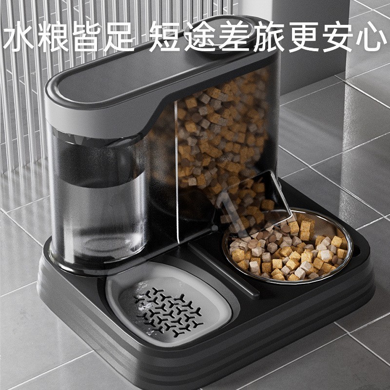 新款猫碗自动喂食器喂水碗一体狗碗饮水机宠物用品宠物碗图3