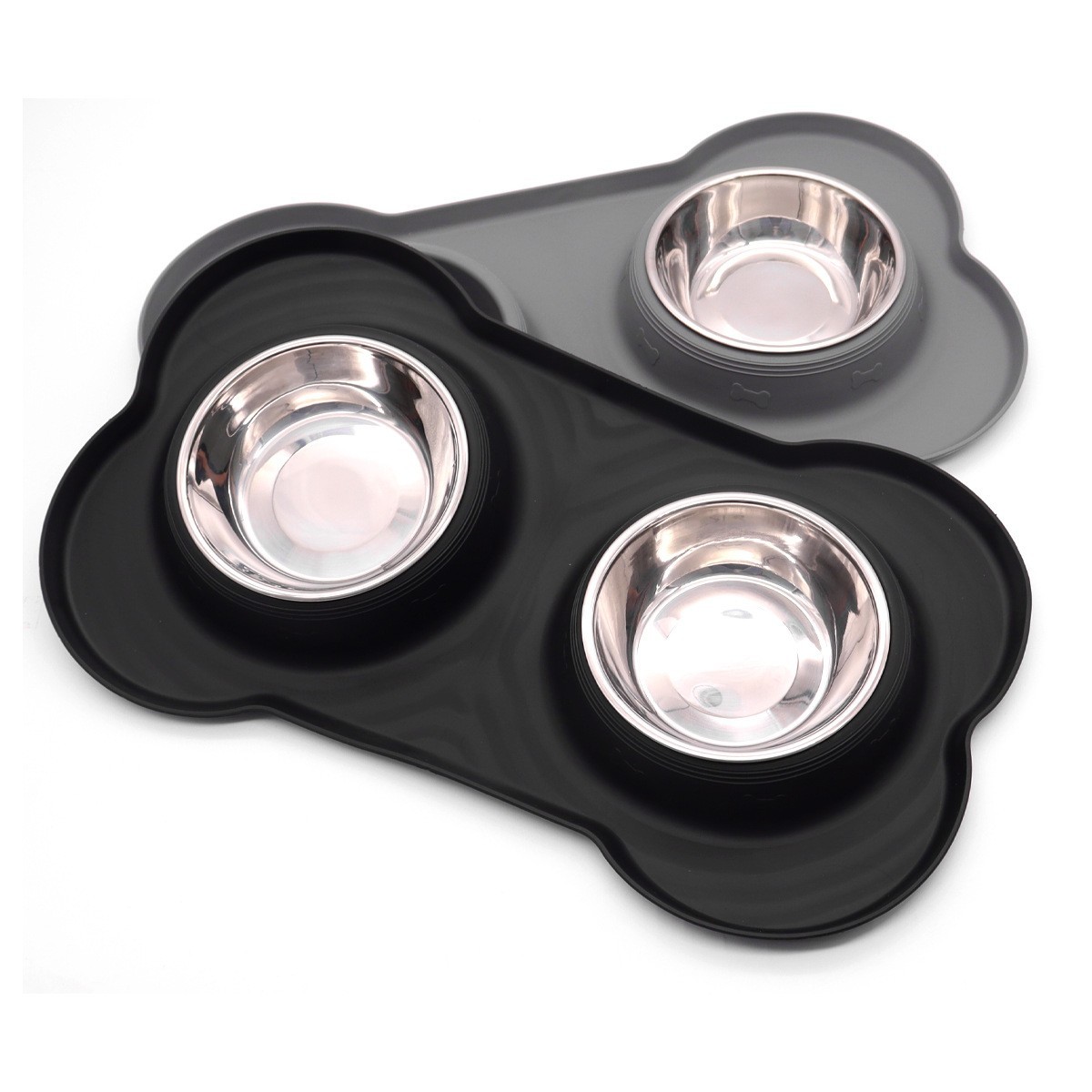 不锈钢宠物碗双碗2用狗盆狗碗防打翻防溢出狗狗饭碗猫狗食具狗盘图3