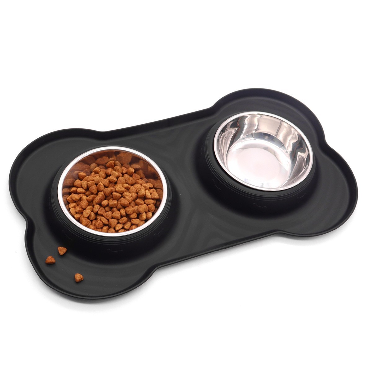 不锈钢宠物碗双碗2用狗盆狗碗防打翻防溢出狗狗饭碗猫狗食具狗盘图2