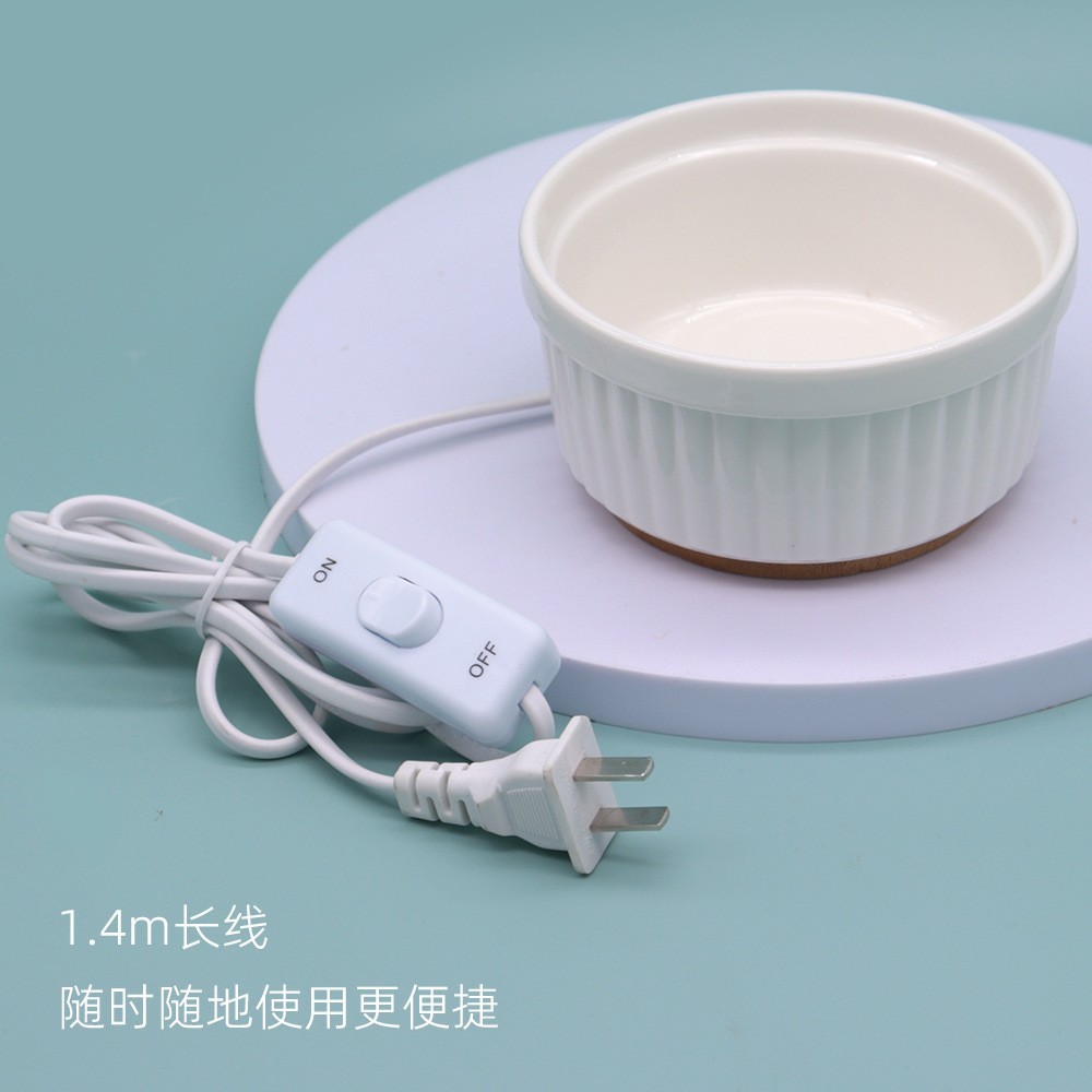 猫咪恒温水碗陶瓷加热猫饮水机狗狗碗防打翻酸奶罐头冬季保温猫碗图2