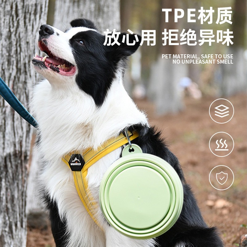 宠物外出折叠碗TPE户外狗狗随行碗便携硅胶碗猫咪喝水粮碗喂食碗图2