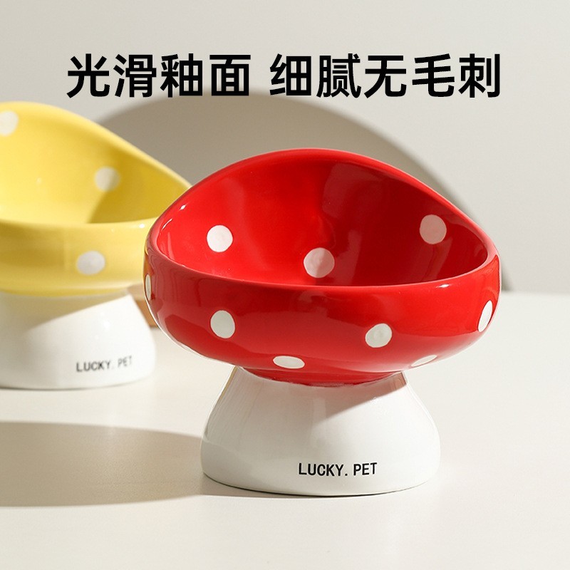 猫碗陶瓷斜口保护颈椎喝水碗粮食盆猫咪饭碗宠物用品狗狗盆图2