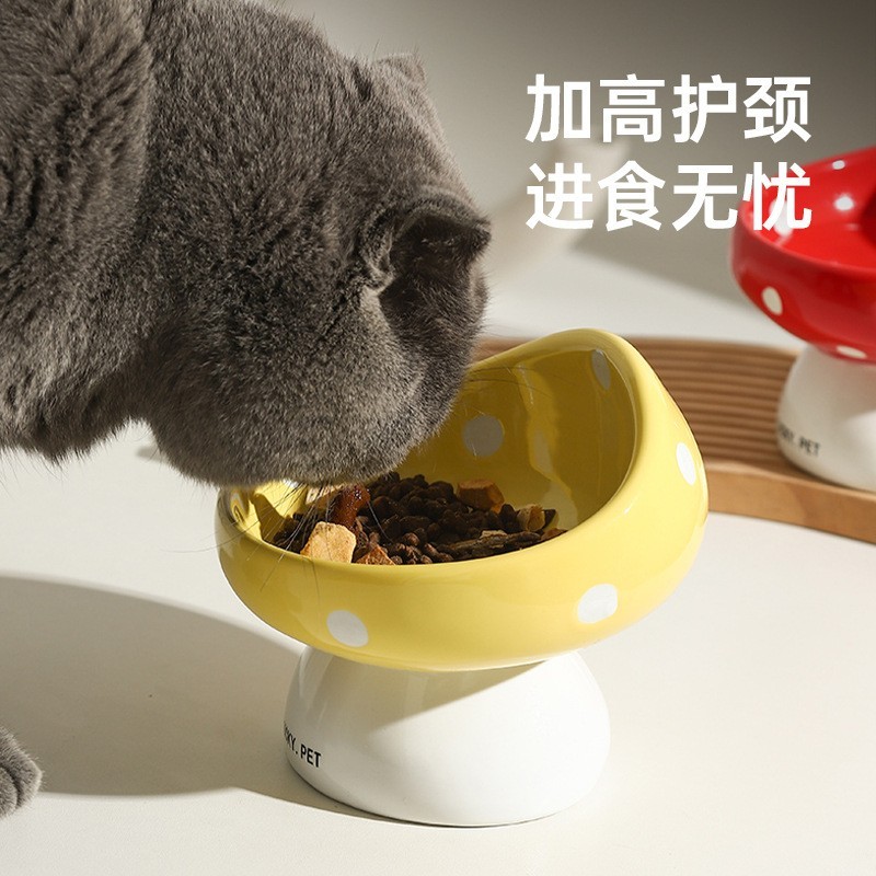 猫碗陶瓷斜口保护颈椎喝水碗粮食盆猫咪饭碗宠物用品狗狗盆图4