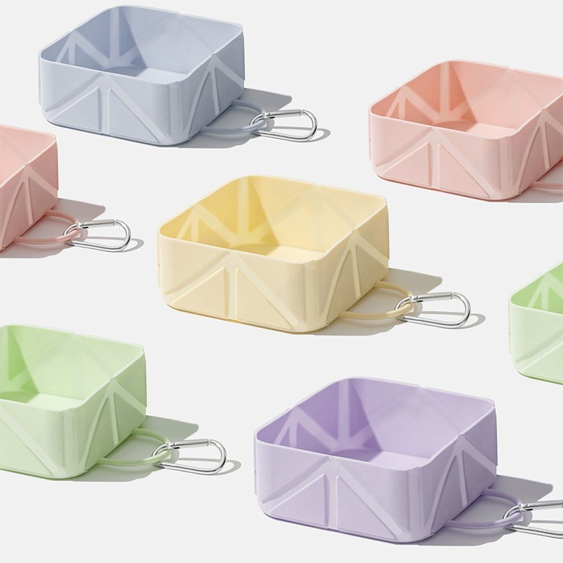 跨境热销硅胶制品宠物折叠碗猫狗喝水进食户外便携易清耐用粮盆