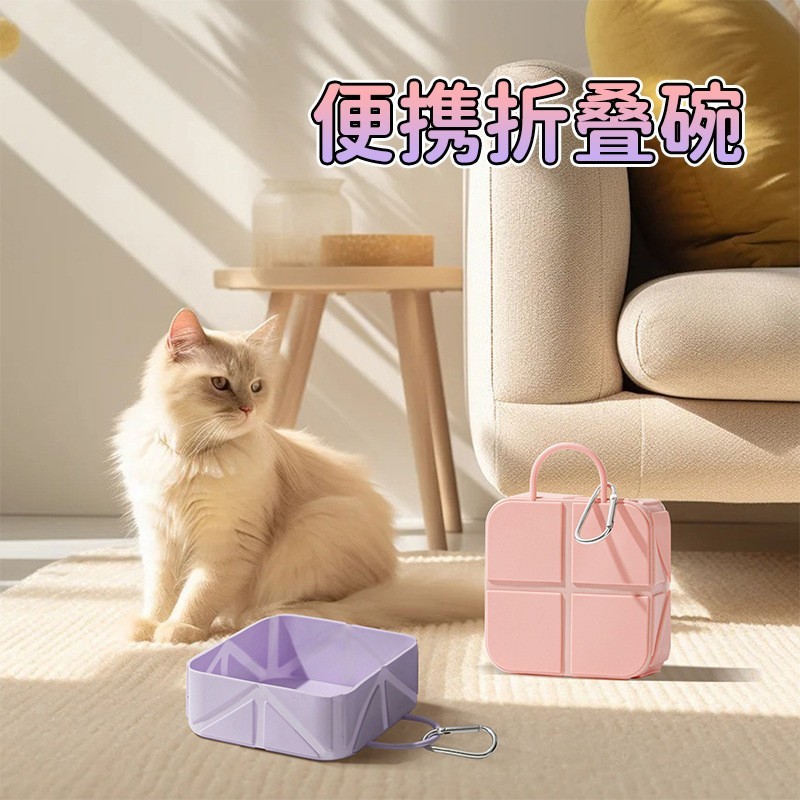 跨境热销硅胶制品宠物折叠碗猫狗喝水进食户外便携易清耐用粮盆图4