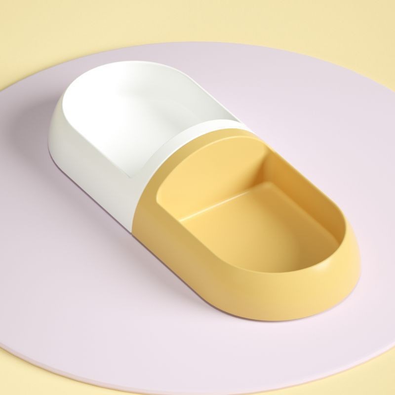 宠物猫咪狗狗胶囊组合双碗塑料水粮一体猫碗喂食器便携易清洗食盘图4