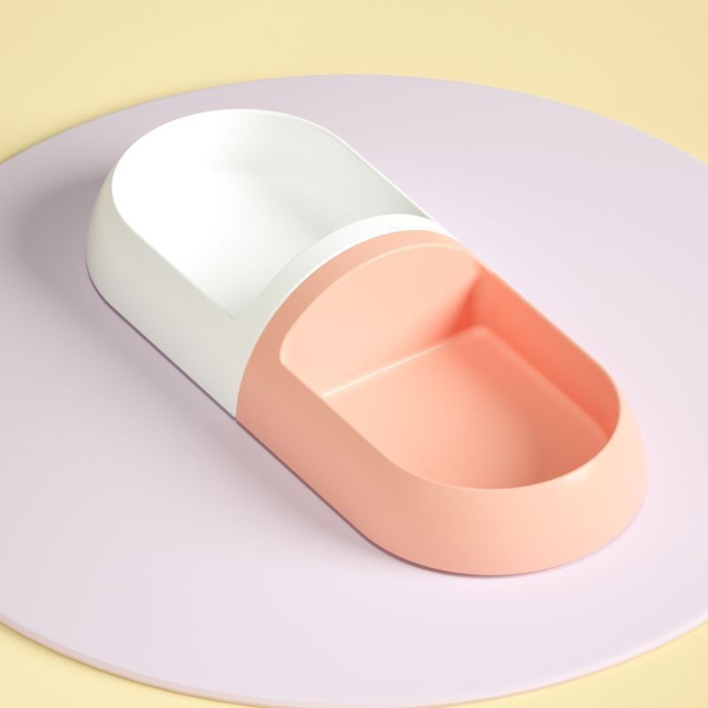 宠物猫咪狗狗胶囊组合双碗塑料水粮一体猫碗喂食器便携易清洗食盘图3