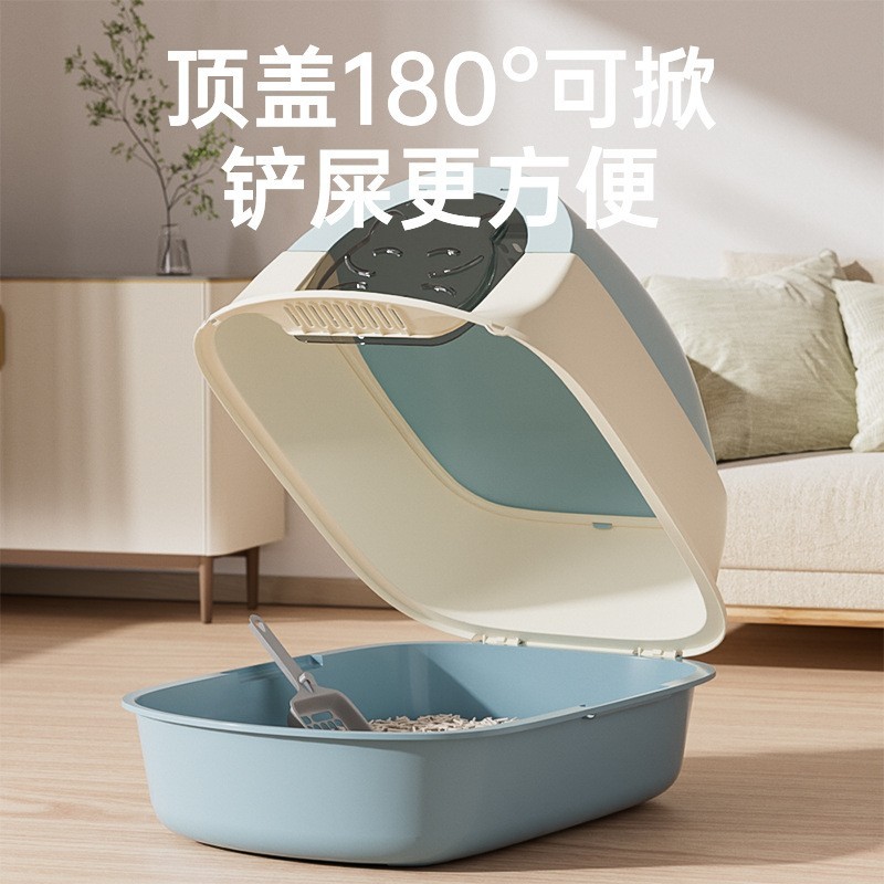 定制超大号全封闭式猫砂盆防外溅猫厕所特大号猫沙盆图2
