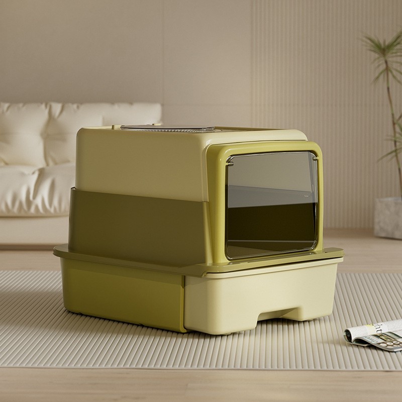 封闭式猫砂盆大号塑料折叠防臭防外溅猫厕所猫咪厕所宠物用品图2