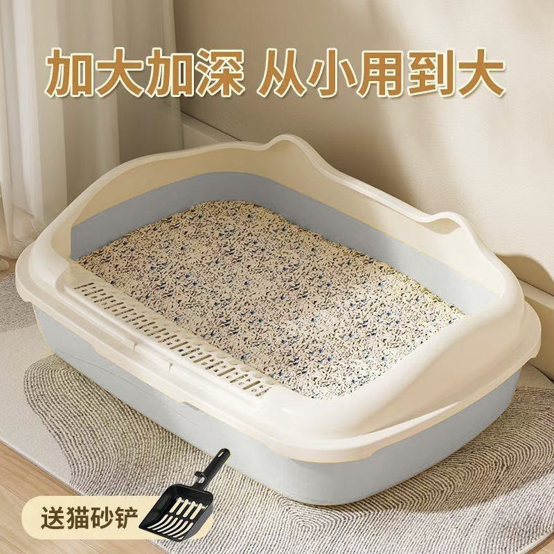 猫砂盆超大号便宜排便器狗厕所半封闭防臭防外溅超大猫咪幼猫用品图3