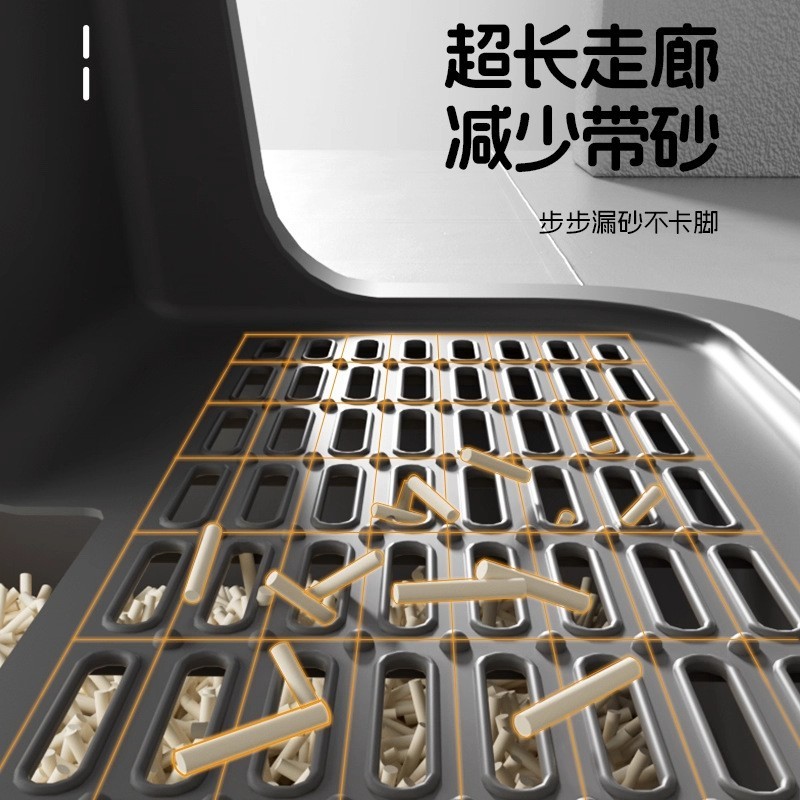 猫砂盆超大号走廊式封闭防带砂外溅通道厕所防臭猫咪专用特大沙盆图3