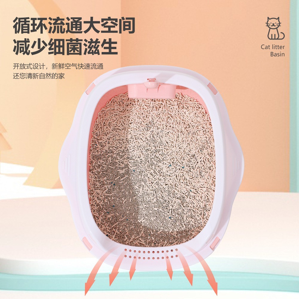 大号猫砂盆半封闭猫厕所猫砂铲可拆卸猫咪塑料宠物用品猫厕所图2