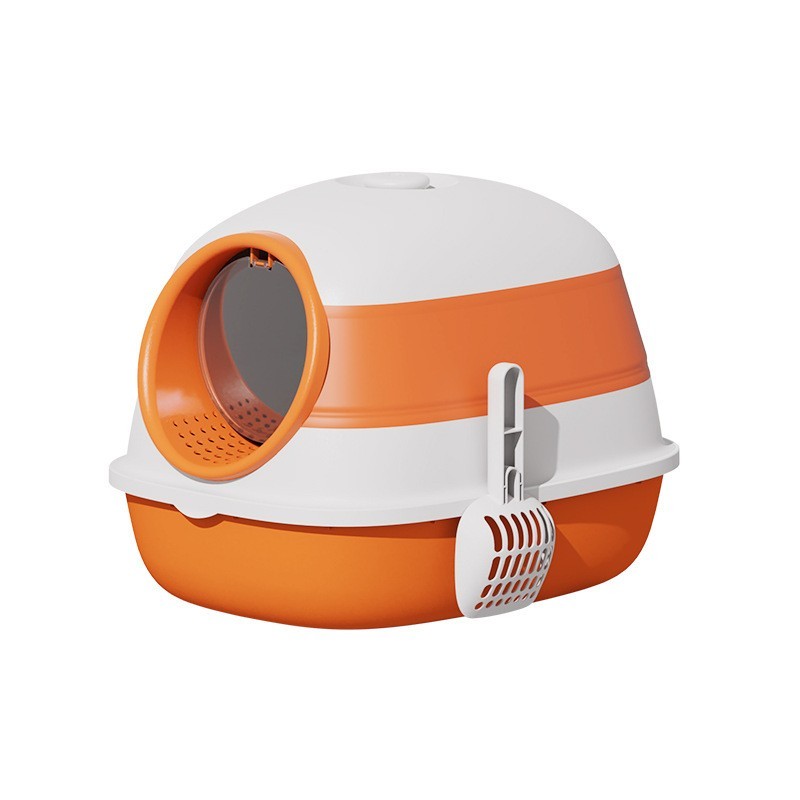 跨境爆款 全封闭可折叠猫砂盆防臭防外溅软胶猫咪便盆 大号猫厕所图5