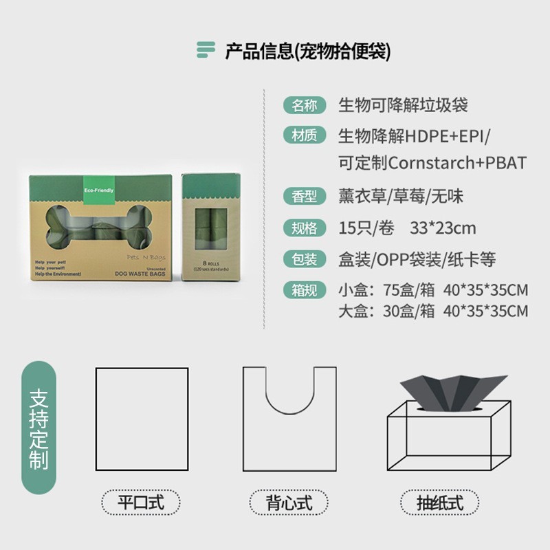 亚马逊爆款EPI生物可降解宠物垃圾袋 猫咪狗狗拾便器捡屎袋图2