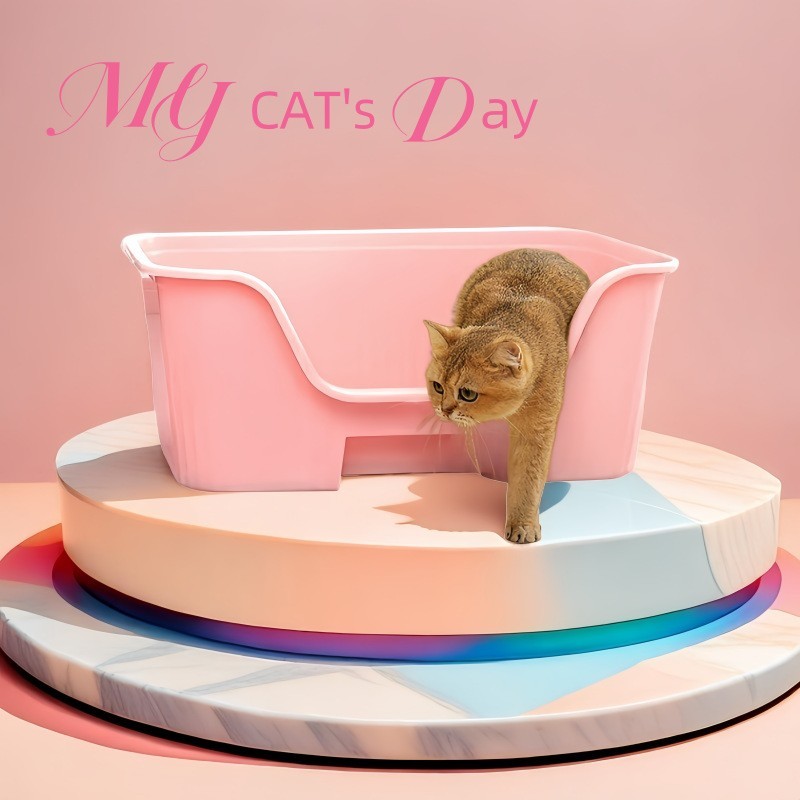 新款幼猫超大号猫砂盆 防外溅一体开放式猫厕所肥猫屎盆猫咪用品