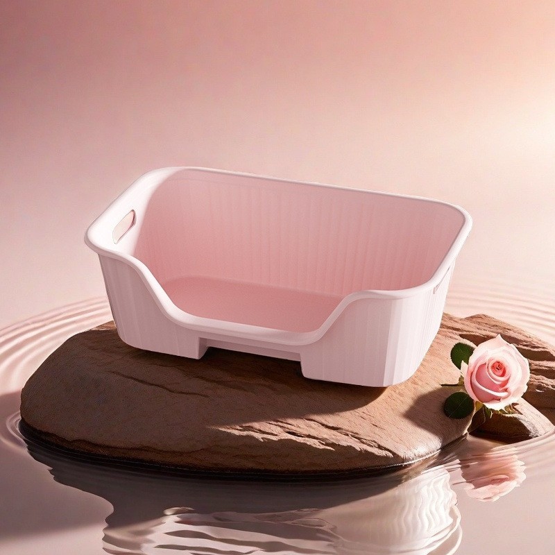 新款幼猫超大号猫砂盆 防外溅一体开放式猫厕所肥猫屎盆猫咪用品图5