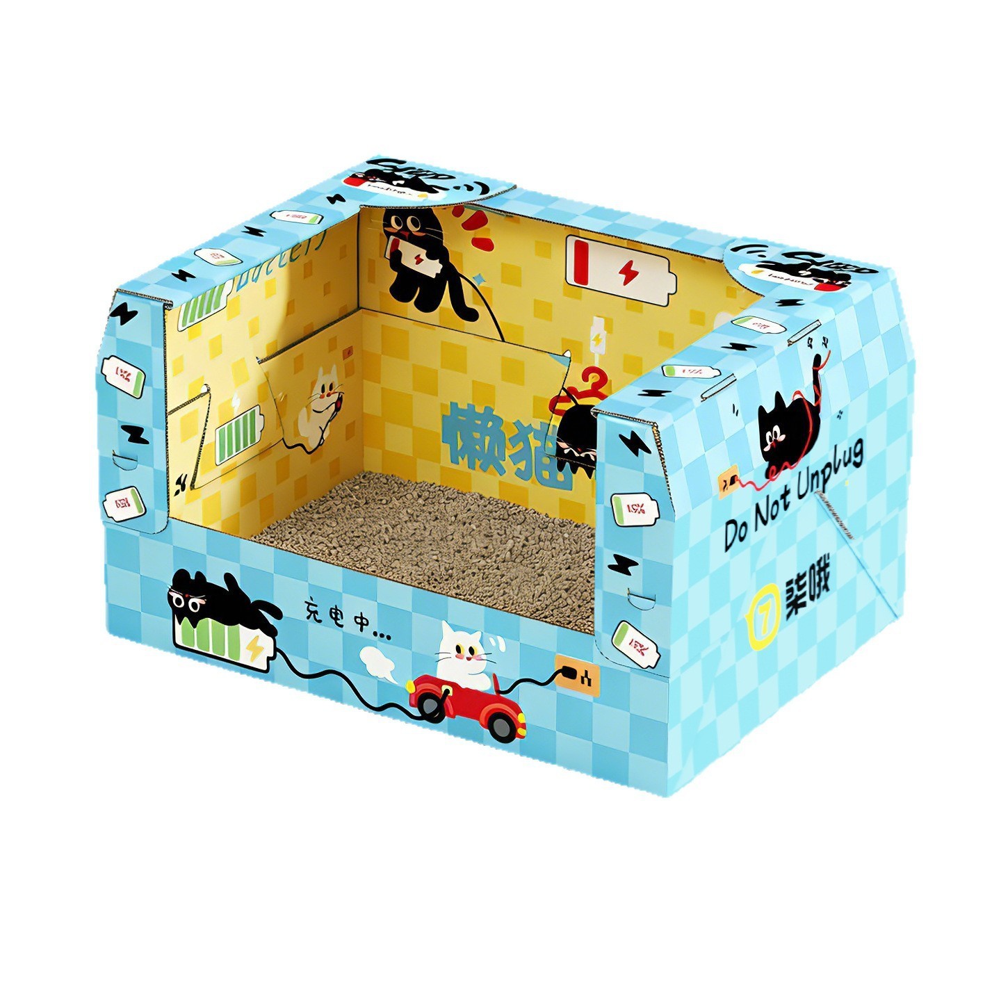 次性猫砂盆月抛便携可叠免洗防水猫咪大号外出车载临时猫厕所图5