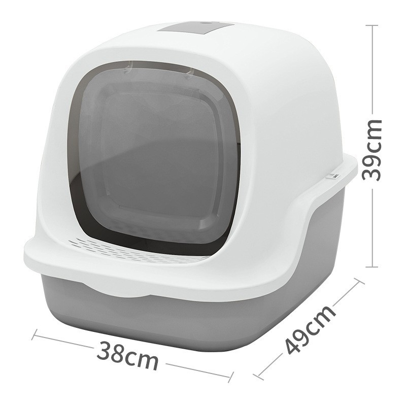 猫咪宠物用品防外溅全翻盖猫砂盆特大号全封闭猫砂盆图5