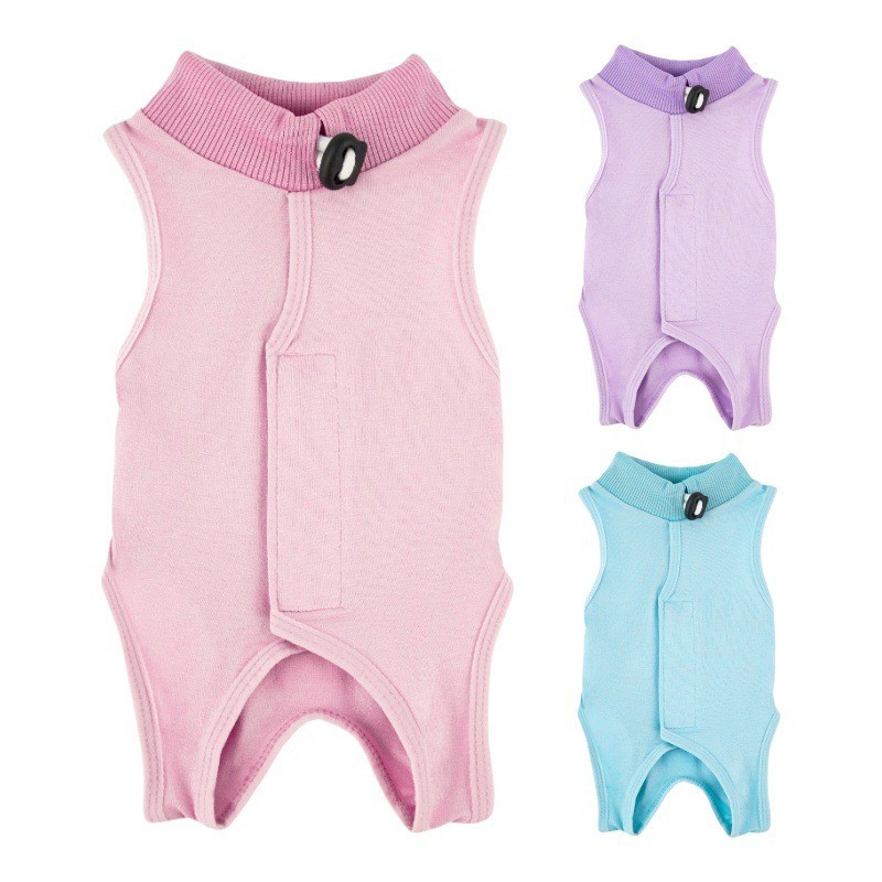 跨境亚马逊猫咪绝育服纯棉粘贴宠物小猫断奶防舔透气猫咪衣服图3