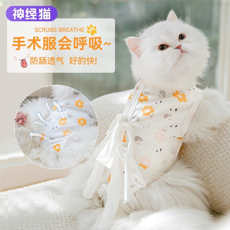 猫咪绝育衣服手术服母猫断奶防舔防后绑带式猫术后宠物用品