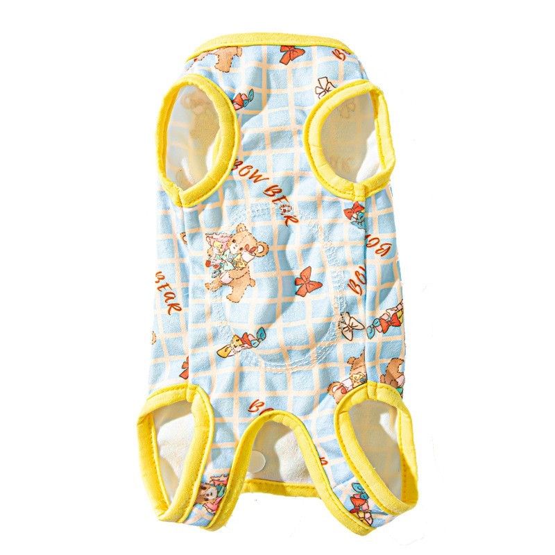 宠物术后绝育服防舔防脱德文猫透气母猫断奶服四脚包肚衣宠物衣服图5