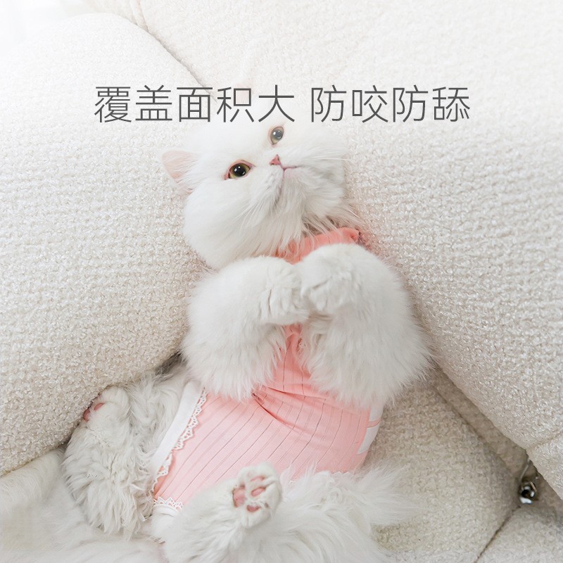母猫咪手术服猫咪绝育宠物术后服猫咪断奶服防舔薄款德文猫猫衣服图2