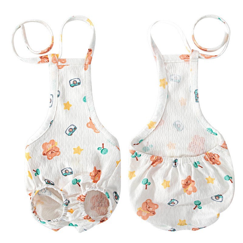 四季款碎花小熊小狗狗肚兜生理裤小狗防骚扰宠物安全裤猫咪绝育服图5