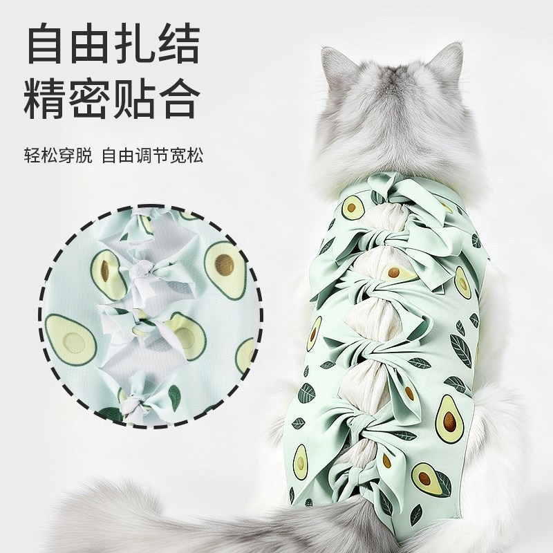 猫咪绝育服母猫手术服衣服透气纯棉服断奶服公猫防舔术后宠物猫猫图5