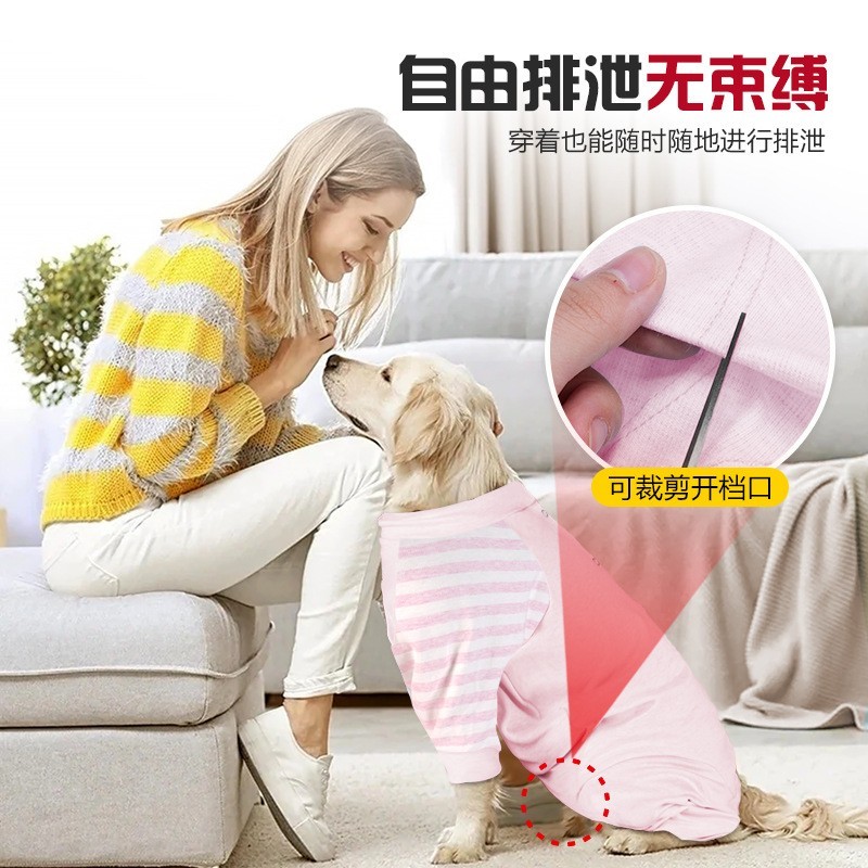 秋冬季新款狗狗衣服宠物家居服防掉毛中大型犬四脚棉服睡衣手术服图4