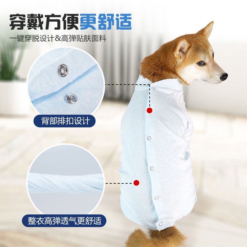 秋冬季新款狗狗衣服宠物家居服防掉毛中大型犬四脚棉服睡衣手术服图2