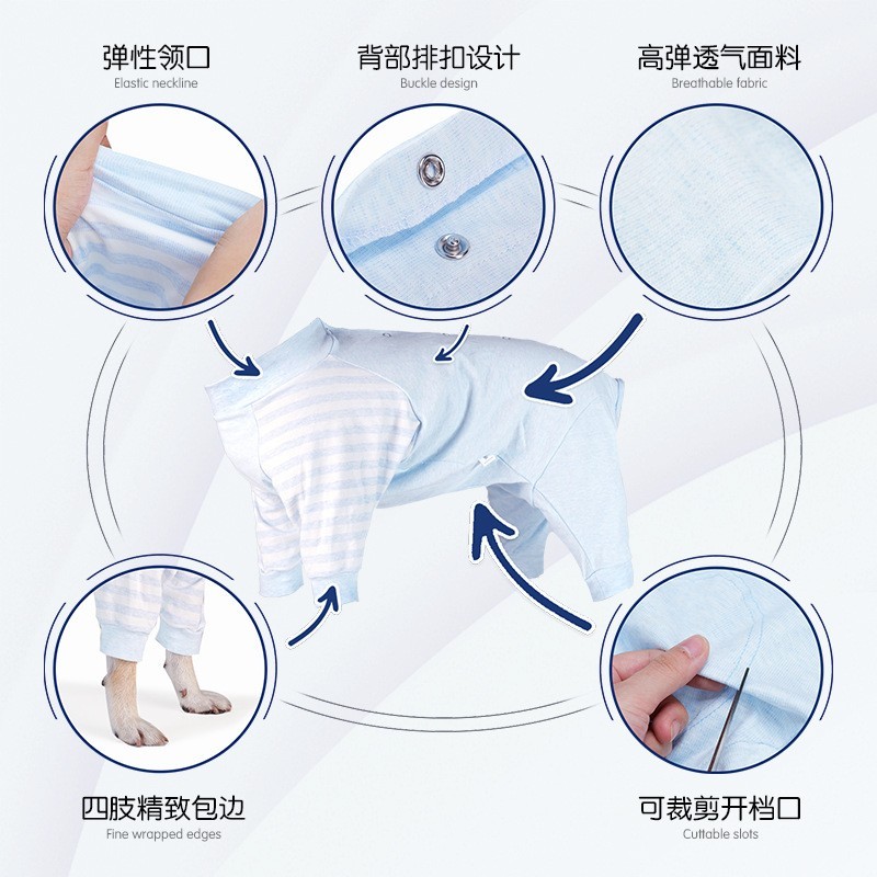秋冬季新款狗狗衣服宠物家居服防掉毛中大型犬四脚棉服睡衣手术服图3