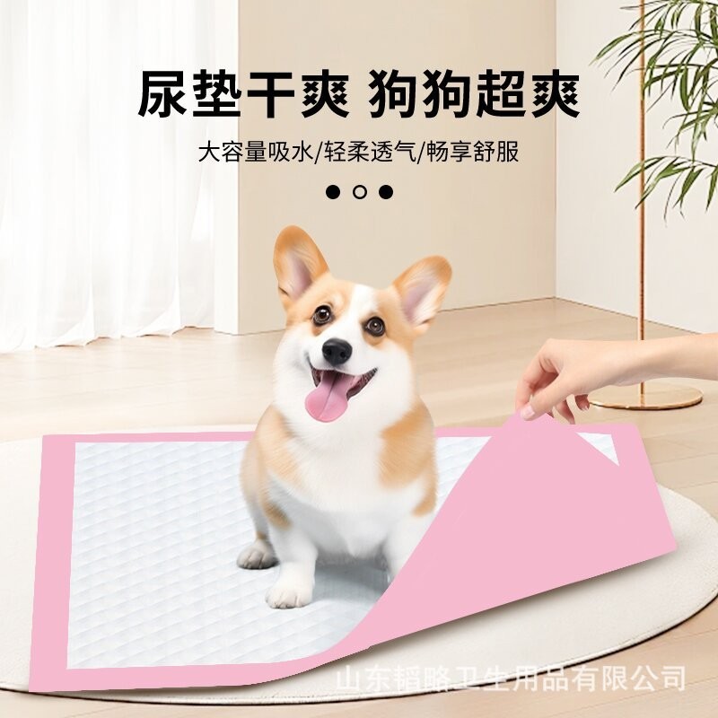 宠物尿垫尿不湿加厚护垫狗狗尿垫宠物尿片一次性吸水防漏粉色图4
