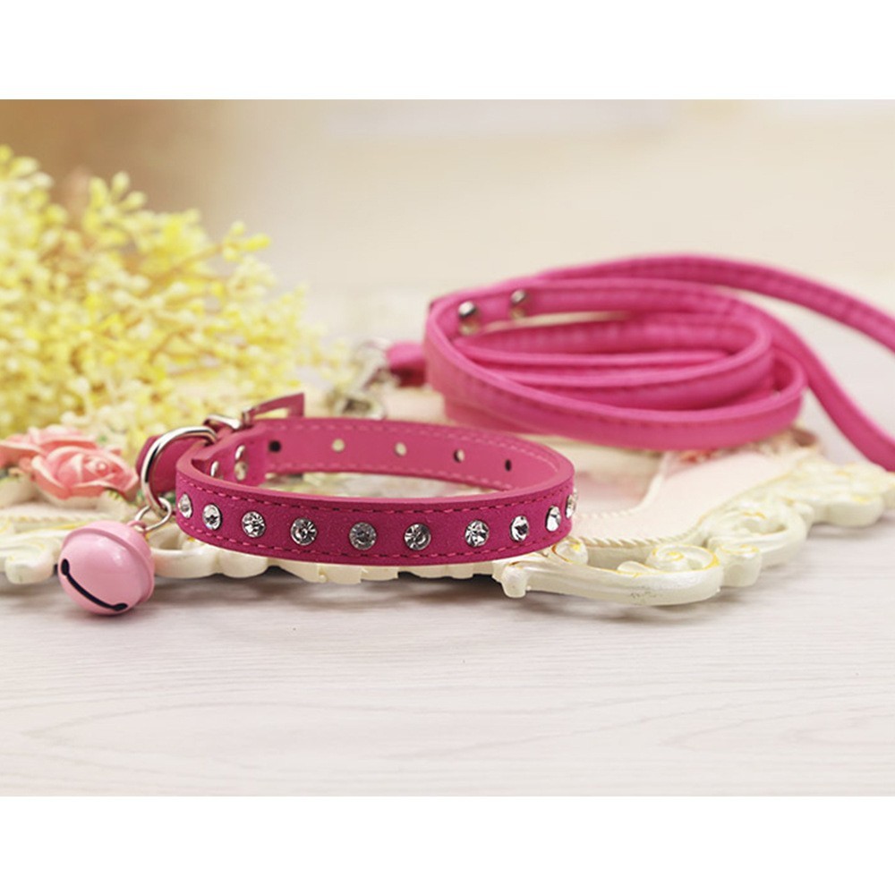 宠物项圈编织牵引绳宠物铃铛防丢失猫咪狗狗牵引绳项圈图4