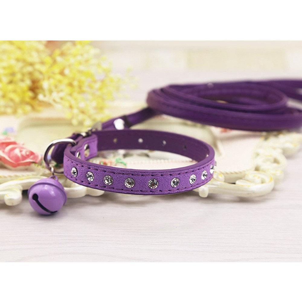 宠物项圈编织牵引绳宠物铃铛防丢失猫咪狗狗牵引绳项圈图2