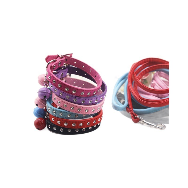 宠物项圈编织牵引绳宠物铃铛防丢失猫咪狗狗牵引绳项圈图5