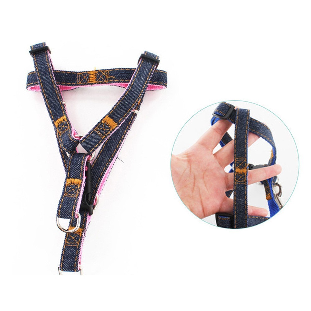 宠物项圈牵引绳牛仔胸背带宠物用品厂家批发狗狗牵引项圈套装狗绳图4