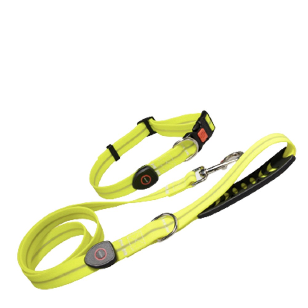 宠物用品狗狗可调节牵引绳宠物PVC材质发光项圈遛狗绳套装USB充电图5