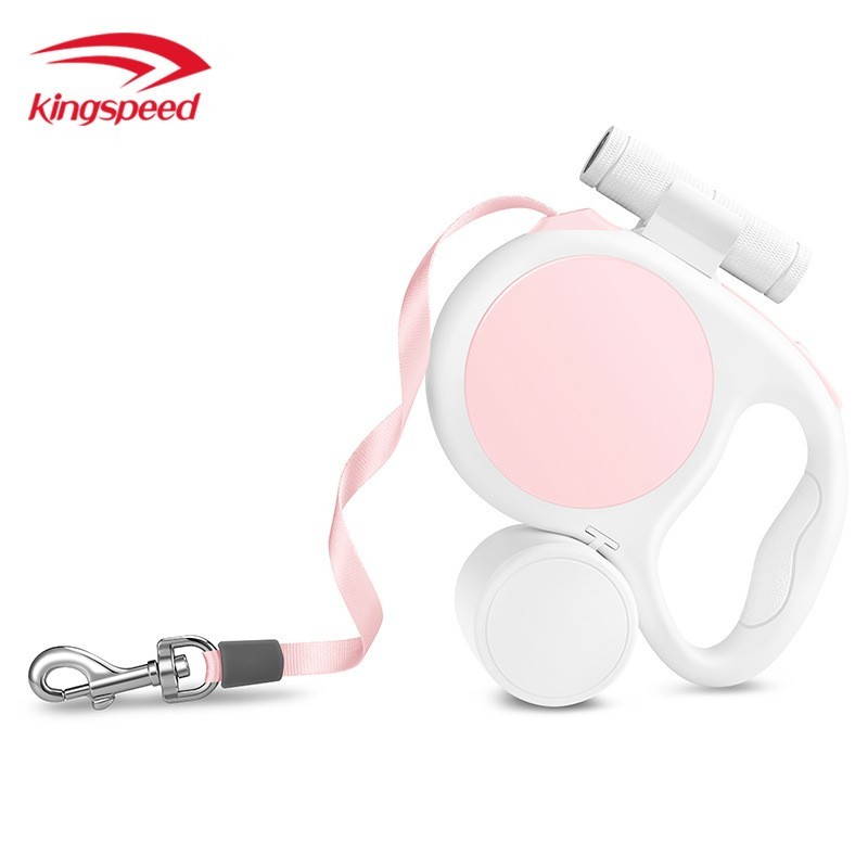 新品跨境自动伸缩牵引绳带LED夜间照明3M牵狗器图5