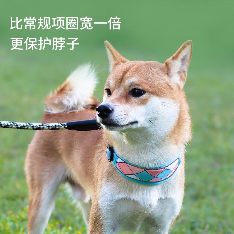 狗脖圈中大型犬防勒柴犬柯基狗狗项圈拉布拉多脖套金毛防爆冲颈圈