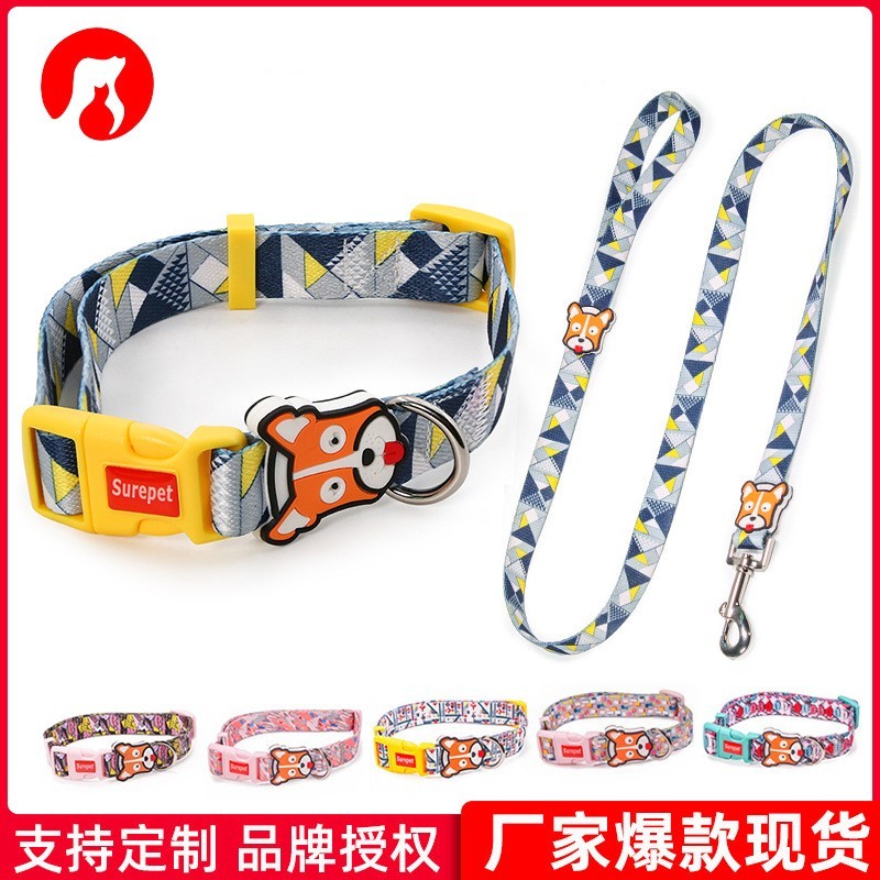 狗狗项圈牵引绳中小型犬遛狗绳狗链子宠物用品