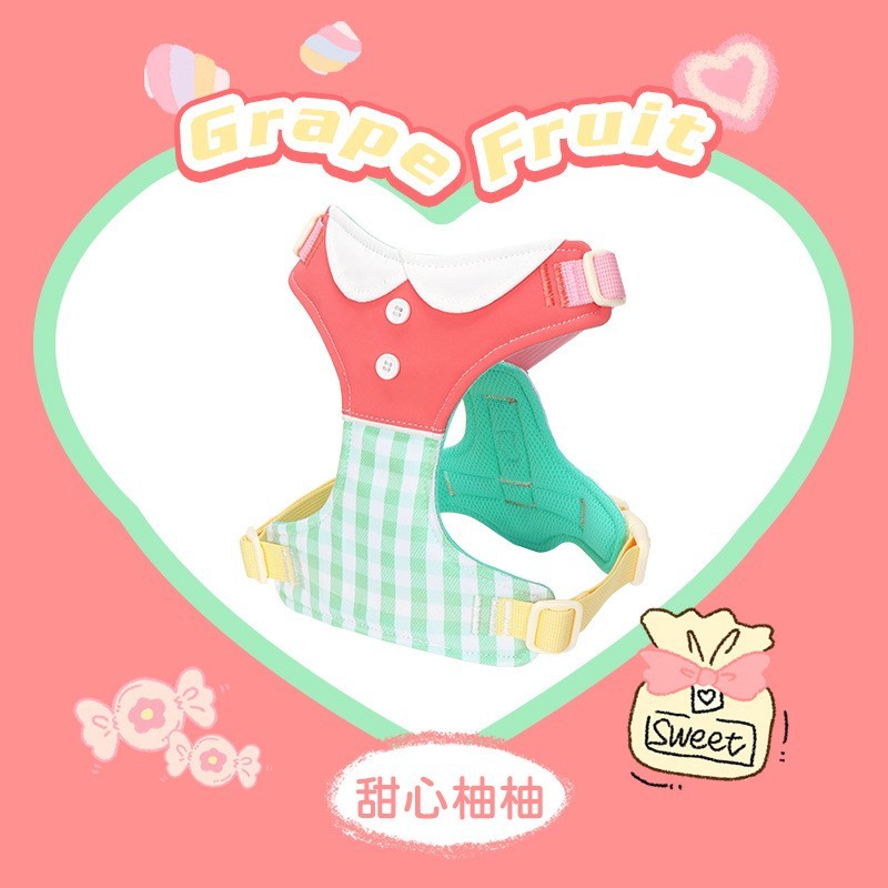 狗狗胸背带透气防挣脱可爱猫咪小中型狗可调节宠物胸背带图2