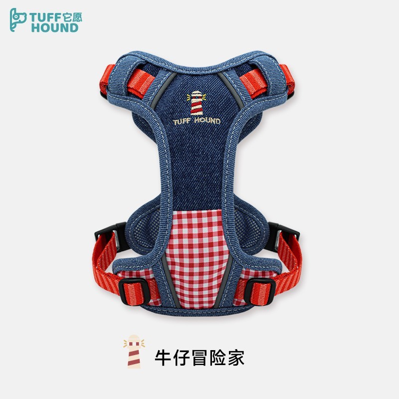 狗狗牵引绳中小型犬防爆冲胸背带柯基背心式遛狗绳图5