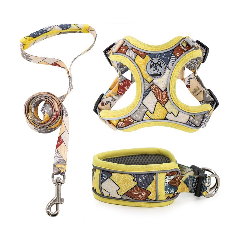 跨境宠物牵引绳定制印花胸背带牵引绳狗绳来图来样加工定制图4