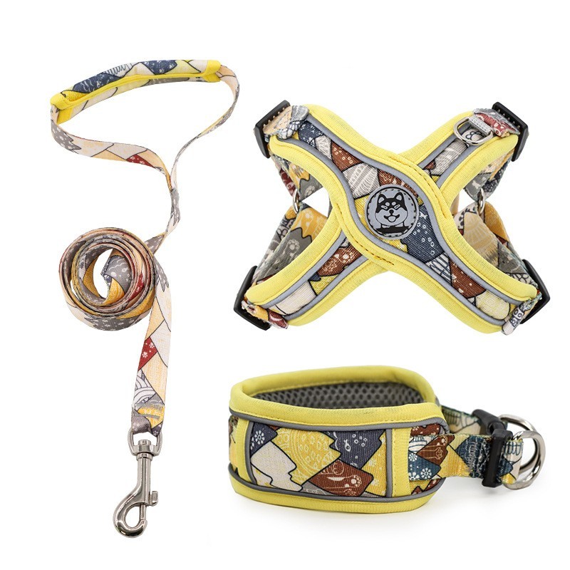 跨境宠物牵引绳定制印花胸背带牵引绳狗绳来图来样加工定制图5