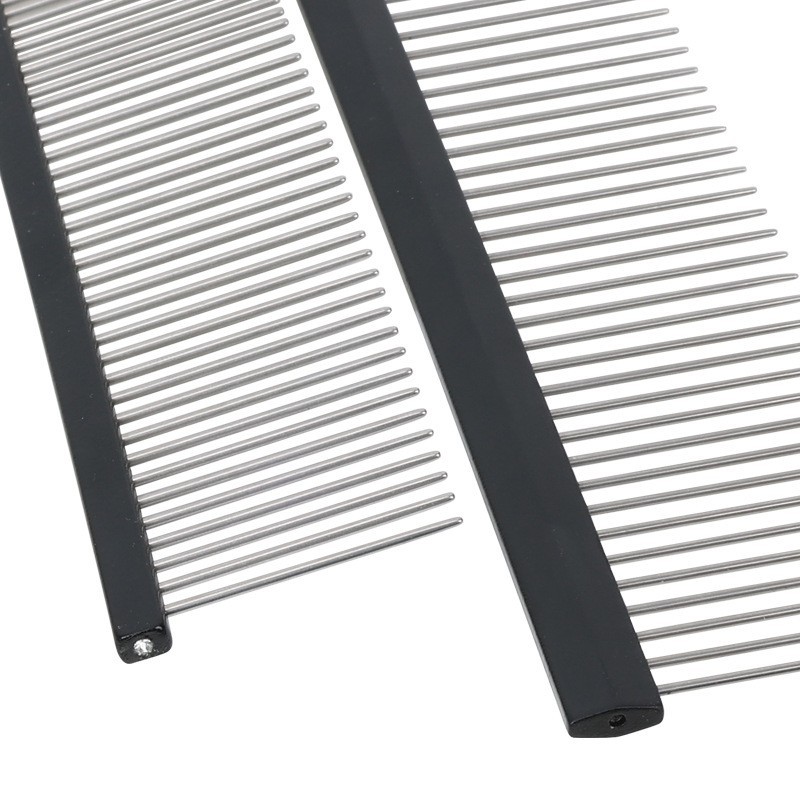 厂家定制 宠物梳子 黑色钢针梳 钢梳 美容美发清理梳 祛浮毛钢梳图3