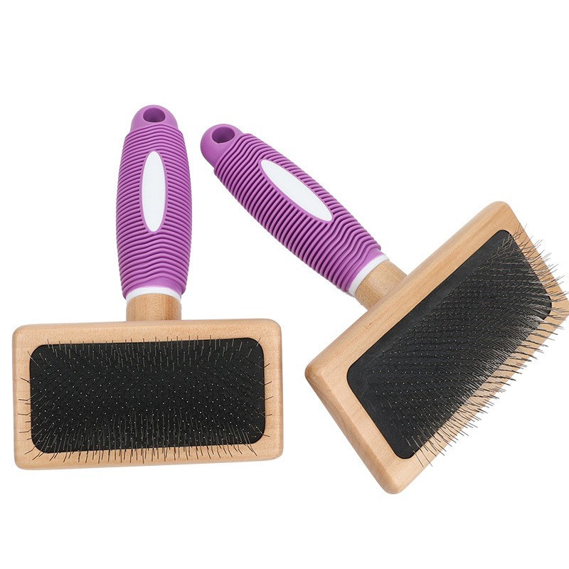 工厂定制 宠物梳子 紫色手柄系列清洁美容用品 蓬毛梳 猫咪梳子图2