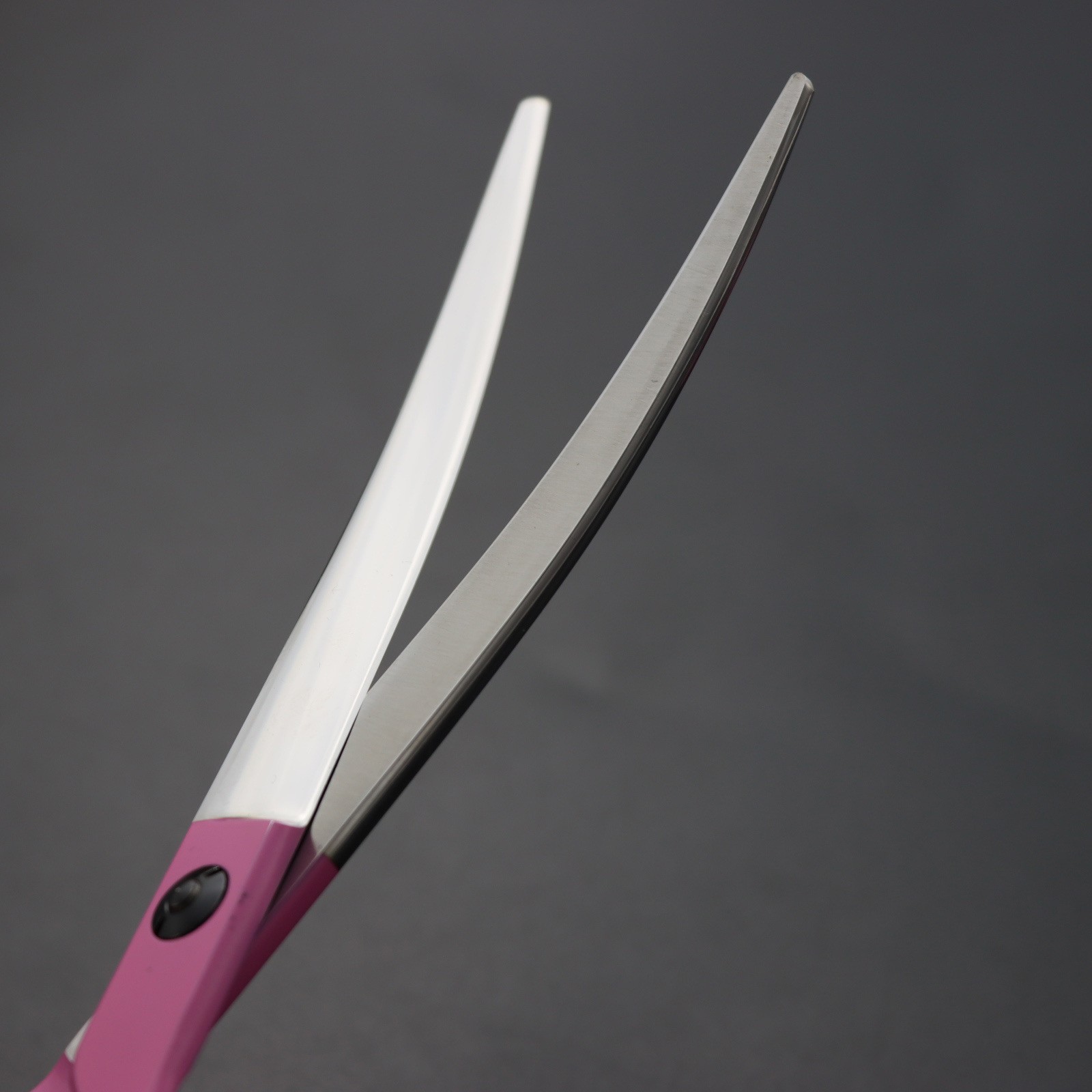 宠物美容剪刀粉红色红色6.5寸7寸理发剪刀直剪翘弯剪套装图4