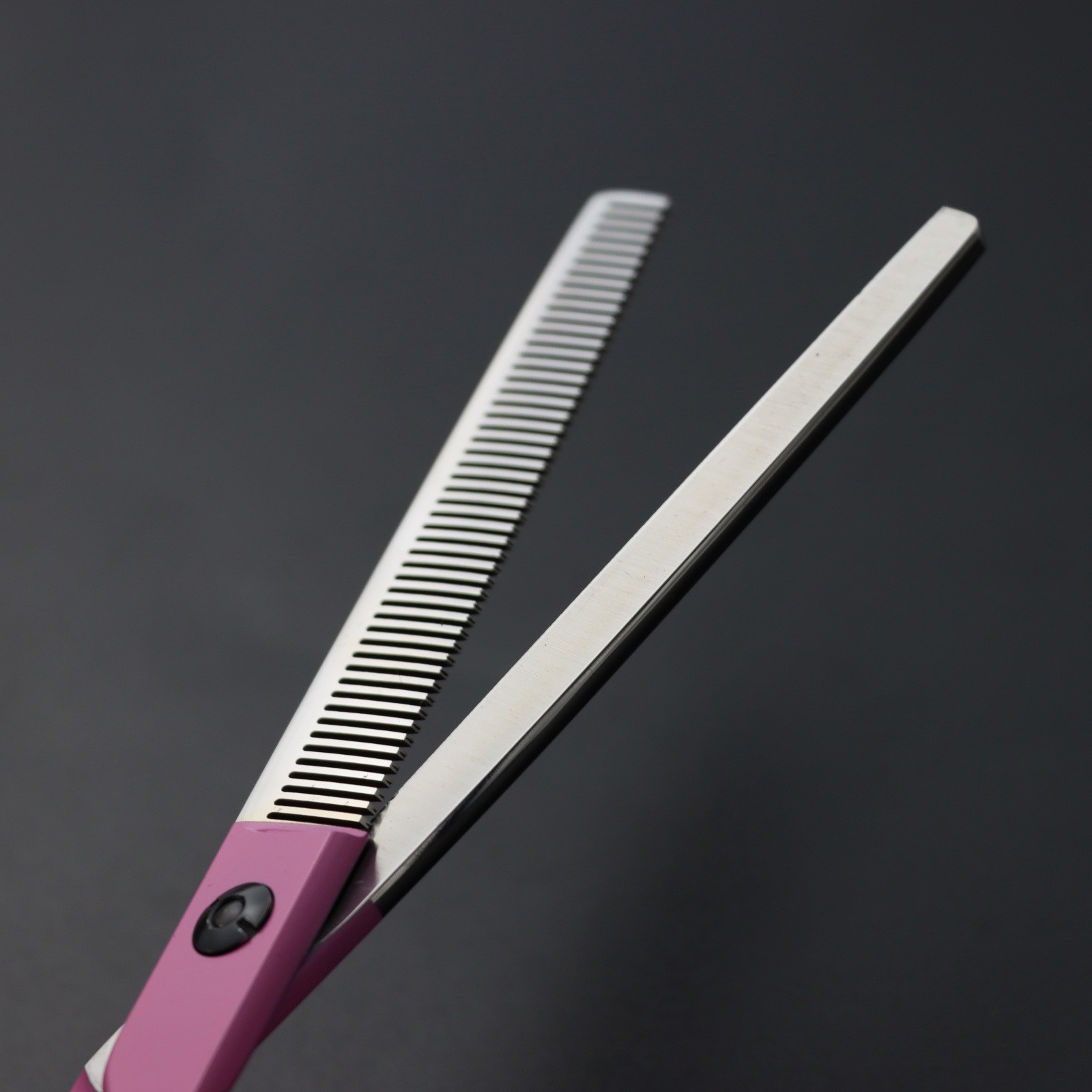 宠物美容剪刀粉红色红色6.5寸7寸理发剪刀直剪翘弯剪套装图5